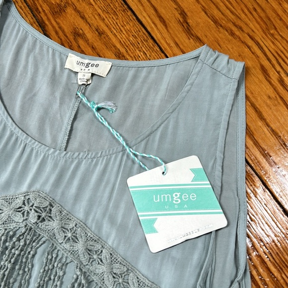 Umgee Shake it Off style green sleeveless dress. Fringe front. Size Small. NWT - Picture 5 of 12